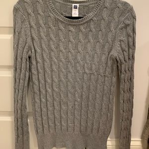 GAP grey textured crew neck sweater